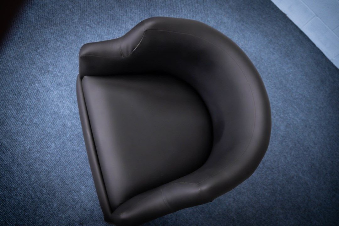 black and cream nightclub parlor chair top view