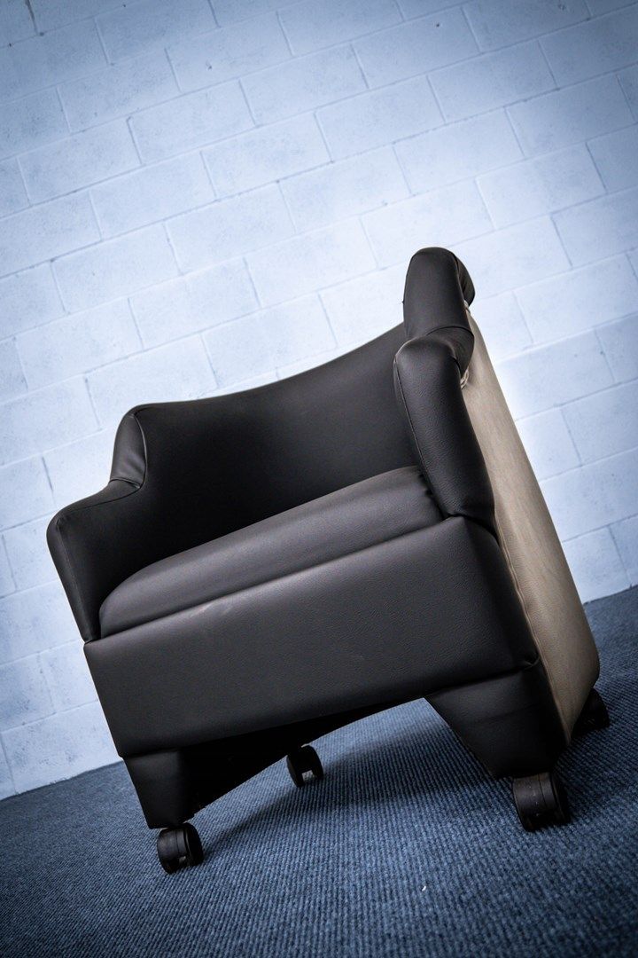 black and cream nightclub parlor chair front