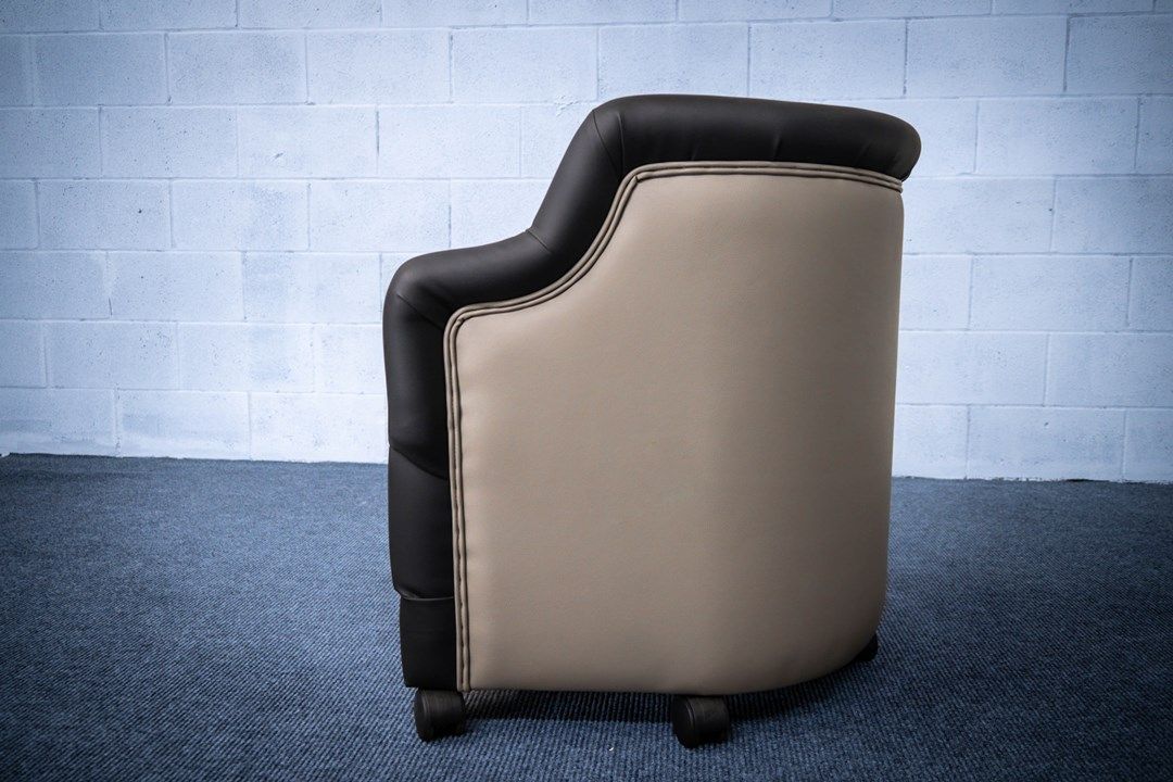 black and cream nightclub parlor chair side view