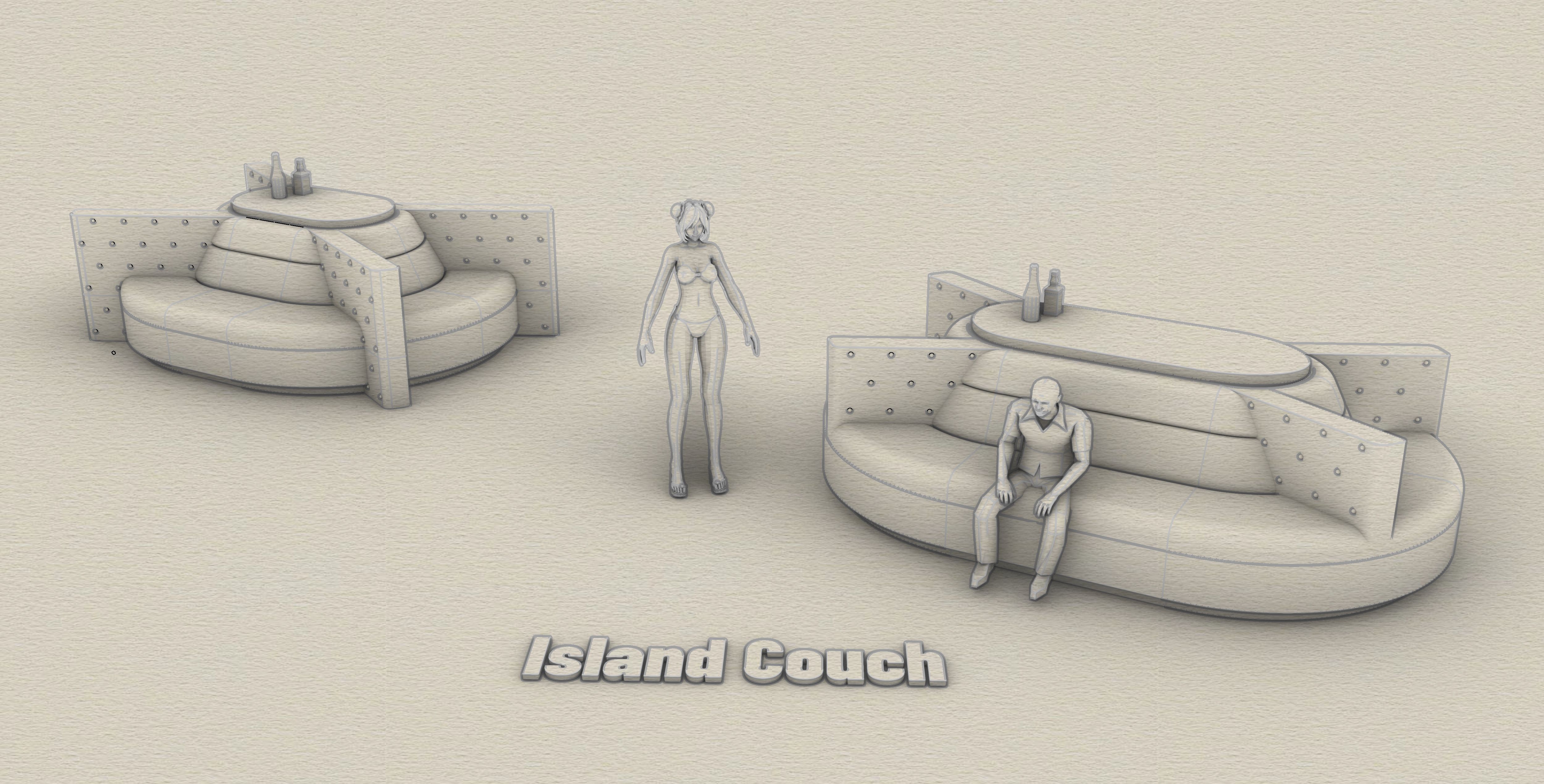 nightclub Island couch 3d model