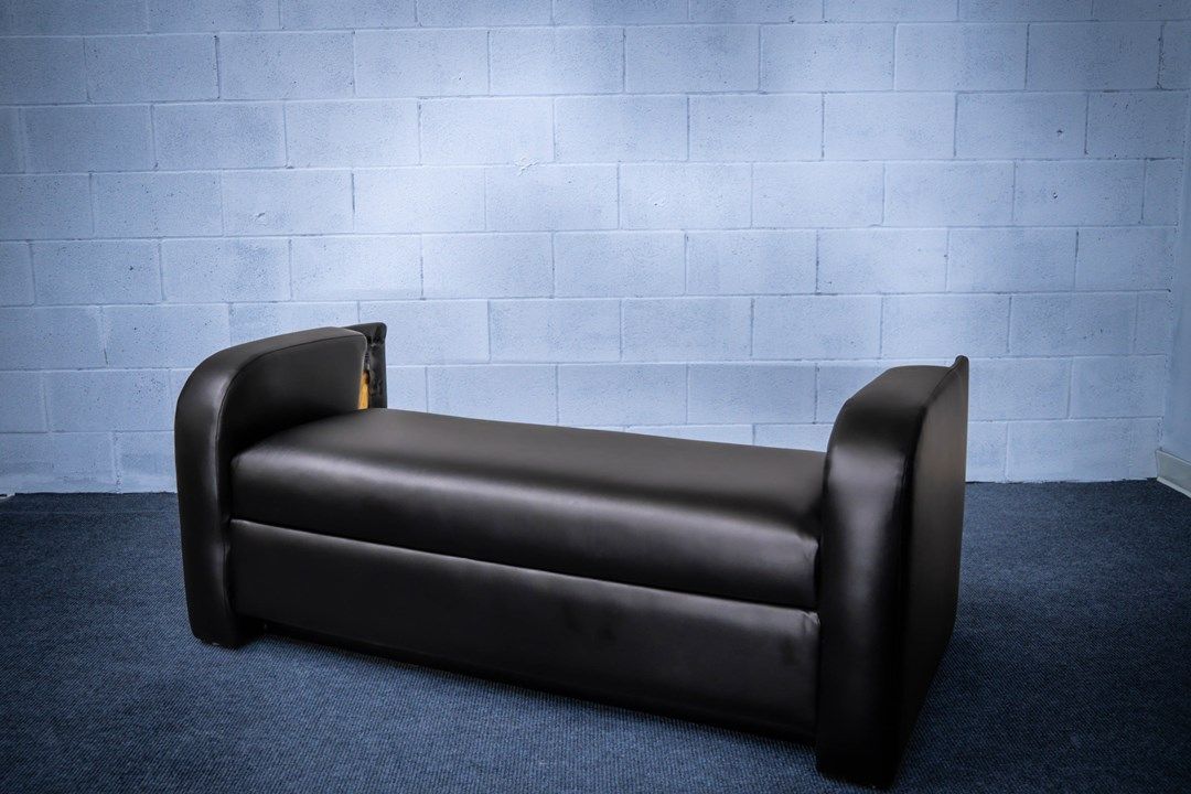 love seat in black vinyl only the base