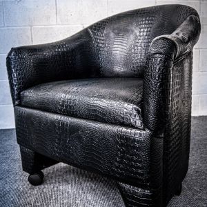 handmade black crocodile skin nightclub chair 